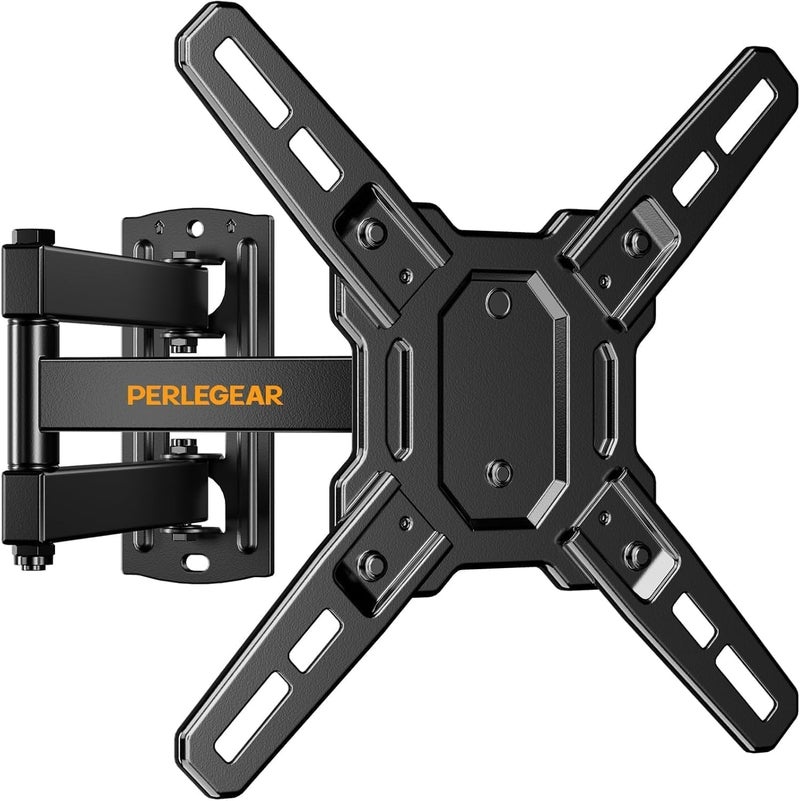 Perlegear Full Motion TV Wall Mount Bracket for Most 13-43 Inch LED LCD Flat Curved Screen TVs & Monitors, Swivel Tilt Extension with Articulating Arms, Max VESA 200x200mm up to 44lbs - Image 1